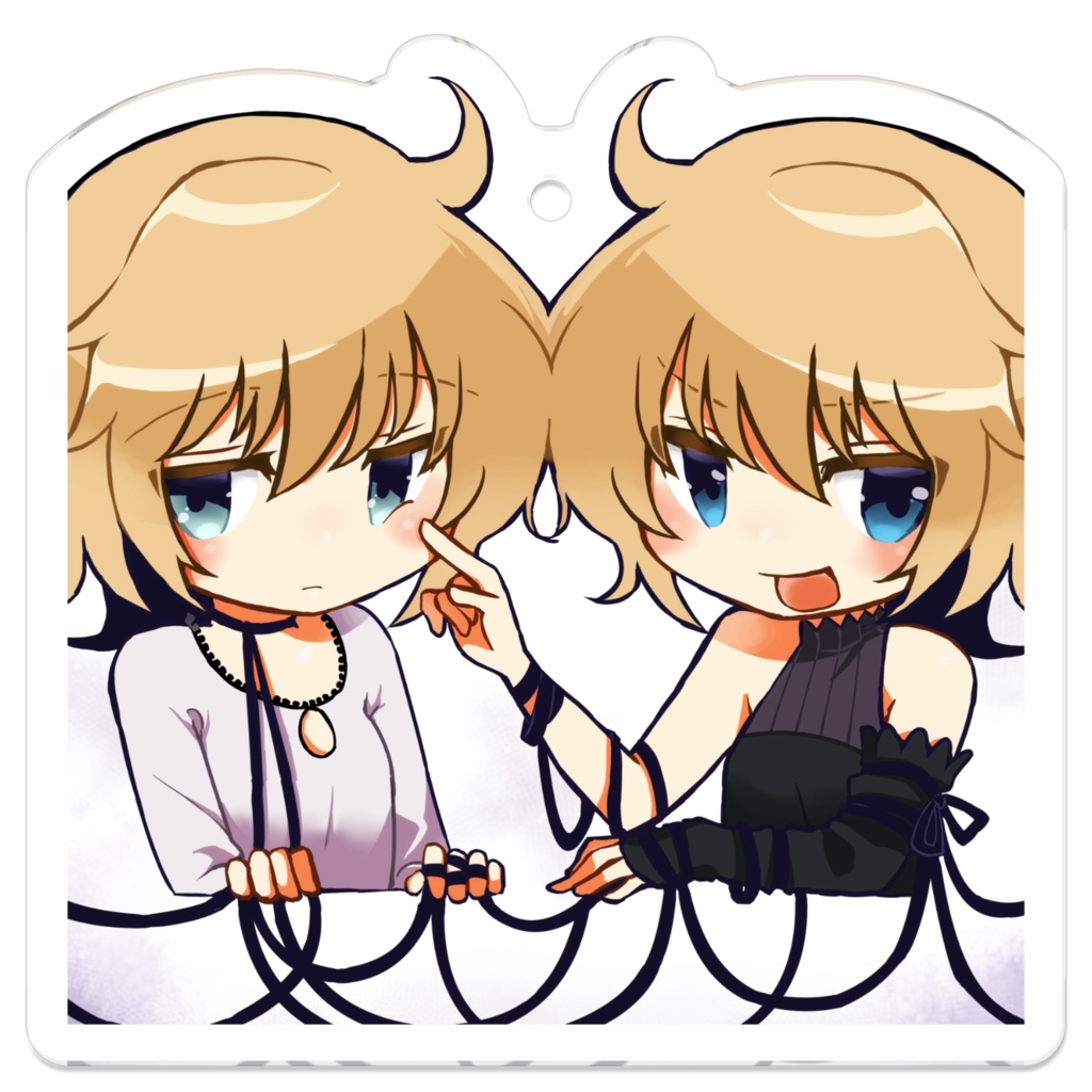 白黒アクリルキーホルダー