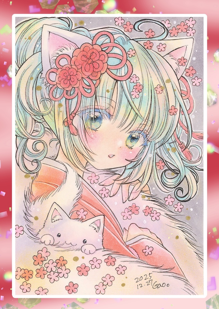 原画【新年のご挨拶】ポストカードサイズ