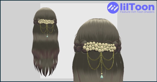 【オリジナルヘアー】ハーフアップ【VRChat】