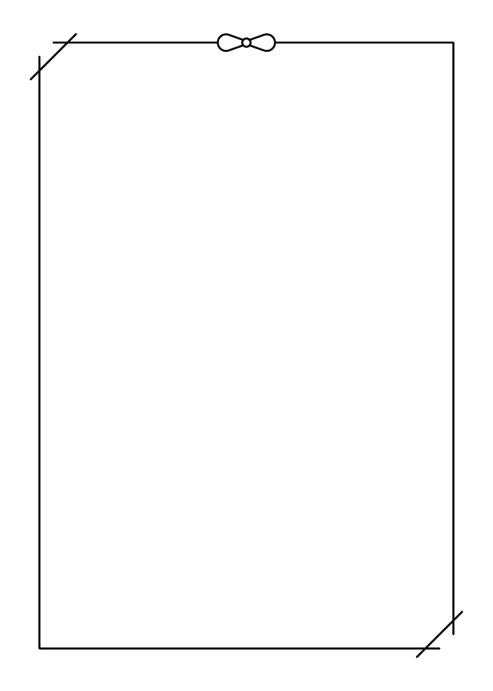 【表紙等印刷用】シンプルな枠素材・2