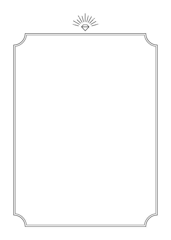 【表紙等印刷用】シンプルな枠素材・2