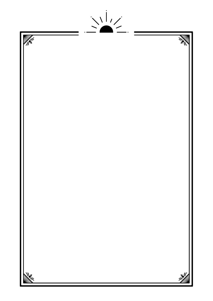【印刷用高解像度】星とサンバーストのフレーム素材