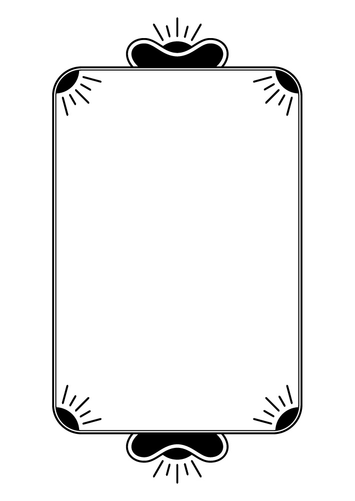 【印刷用高解像度】星とサンバーストのフレーム素材