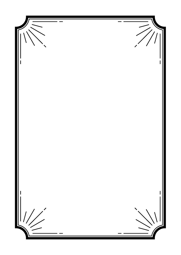 【印刷用高解像度】星とサンバーストのフレーム素材