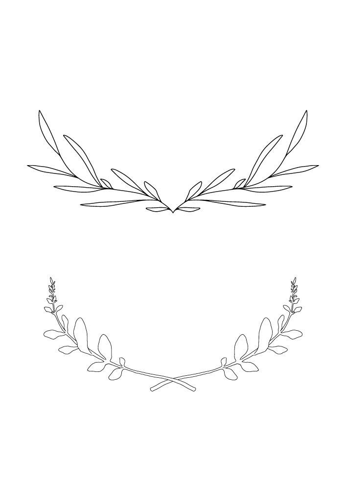 【印刷用高解像度】シンプルな植物のフレーム集