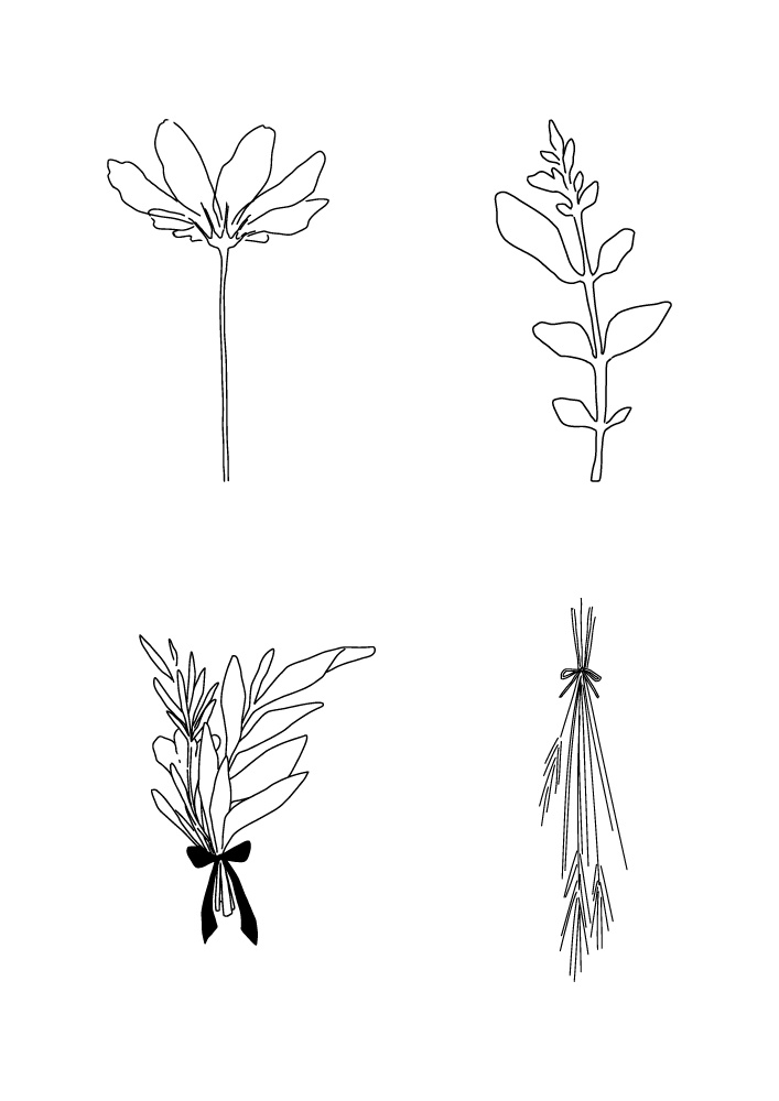 【印刷用高解像度】シンプルな植物のフレーム集