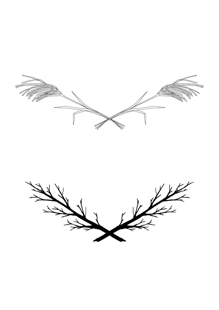 【印刷用高解像度】シンプルな植物のフレーム集