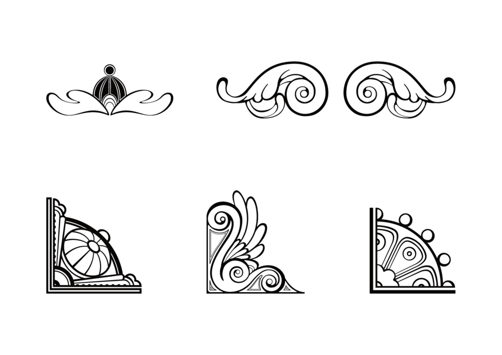 【印刷用高解像度】クラシカル × モダン ヨーロピアンフレーム&単体素材セット(20点)