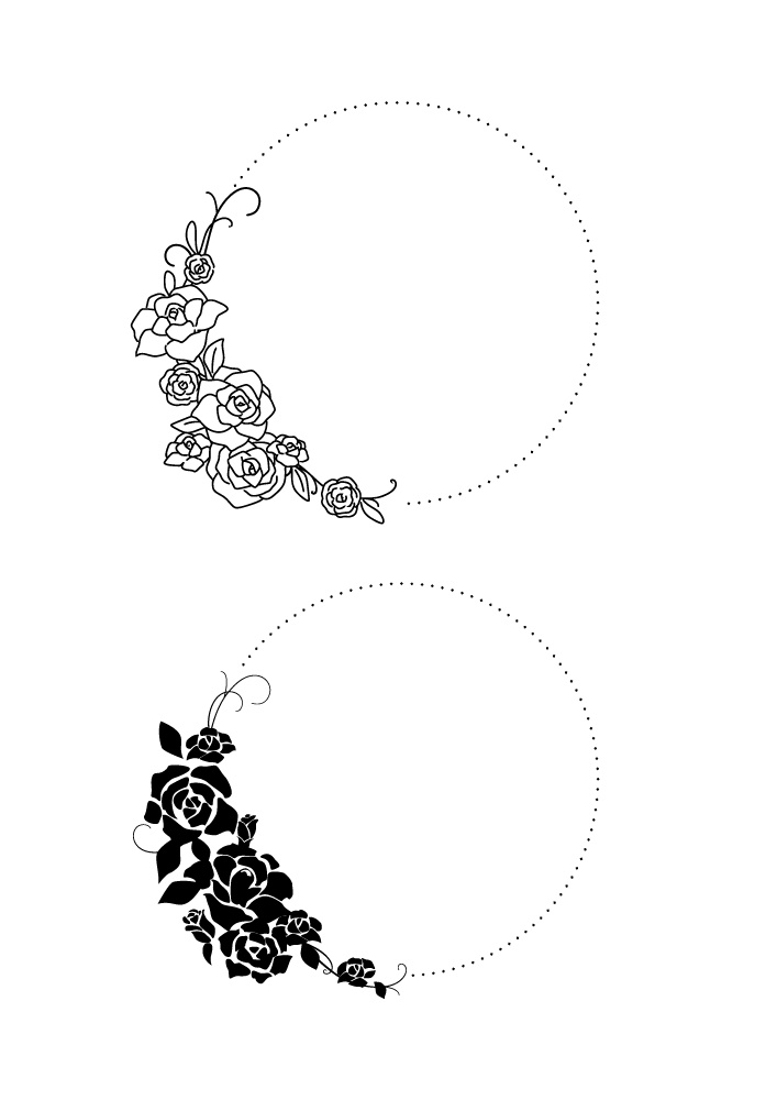 【印刷用高解像度】薔薇のフレームと単体素材集(25点)