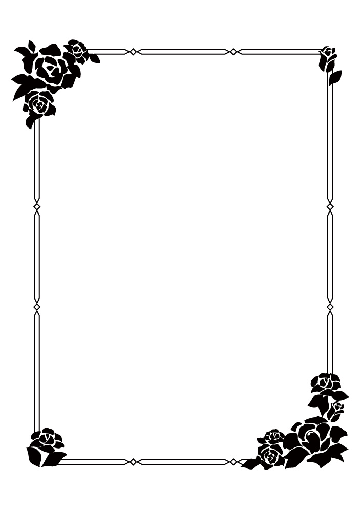 【印刷用高解像度】薔薇のフレームと単体素材集(25点)