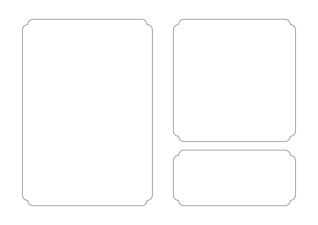 【印刷用高解像度】統一感のある紙面を作る・丸い雰囲気のシンプルな枠素材集
