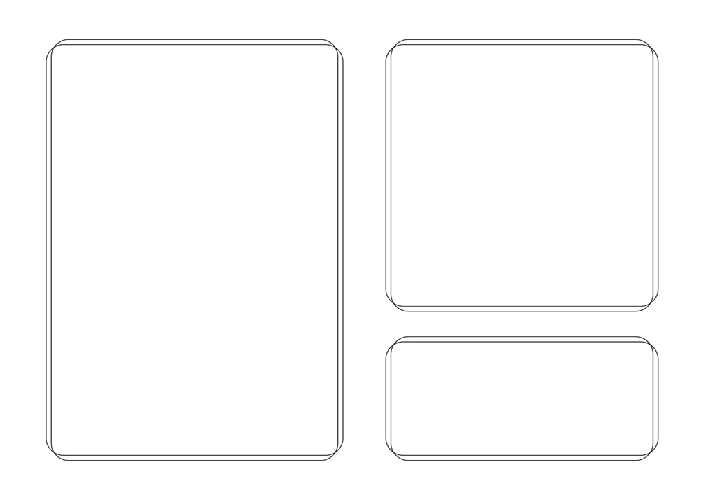 【印刷用高解像度】統一感のある紙面を作る・丸い雰囲気のシンプルな枠素材集