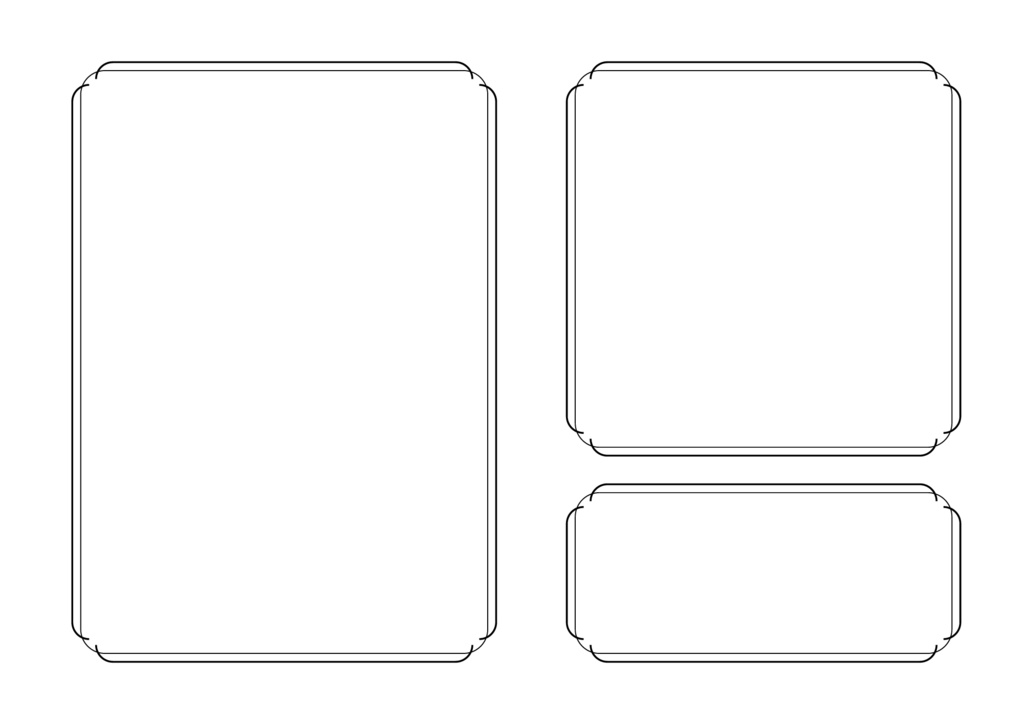 【印刷用高解像度】統一感のある紙面を作る・丸い雰囲気のシンプルな枠素材集