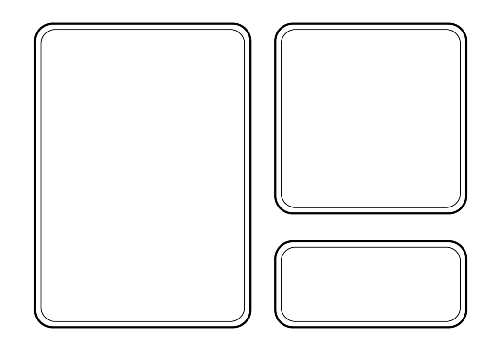【印刷用高解像度】統一感のある紙面を作る・丸い雰囲気のシンプルな枠素材集