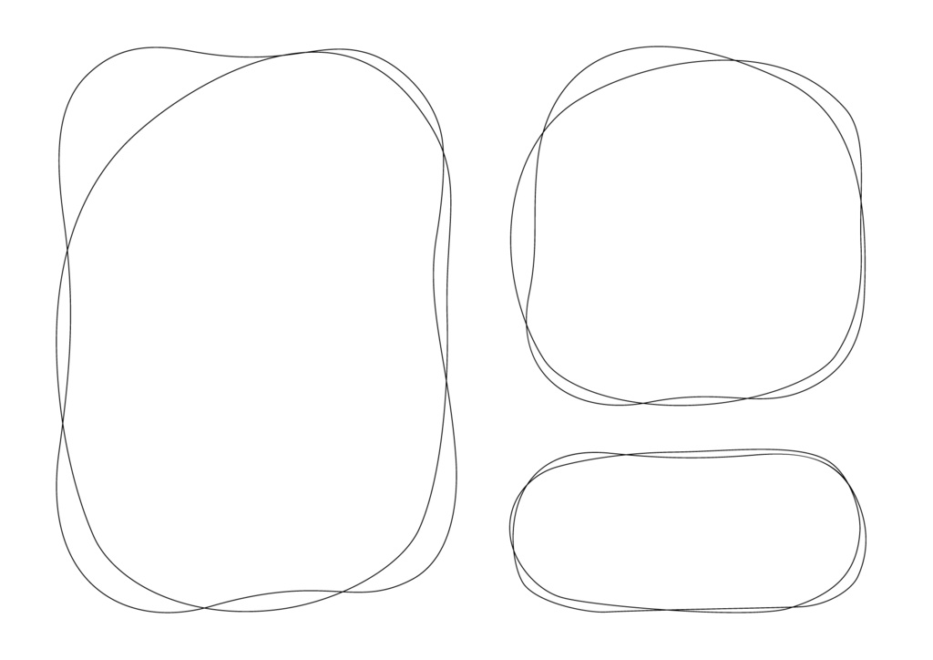 【印刷用高解像度】統一感のある紙面を作る・丸い雰囲気のシンプルな枠素材集