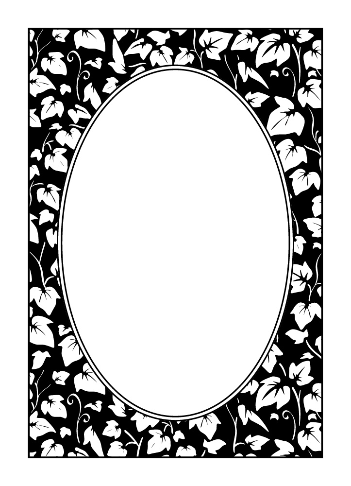 【印刷用高解像度】総柄フレームセットvol.1 ブドウ/ツタ/イチゴ/さくらんぼ