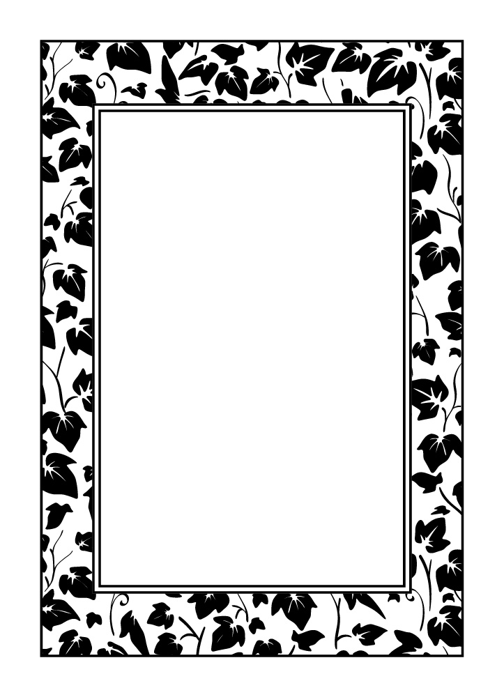 【印刷用高解像度】総柄フレームセットvol.1 ブドウ/ツタ/イチゴ/さくらんぼ