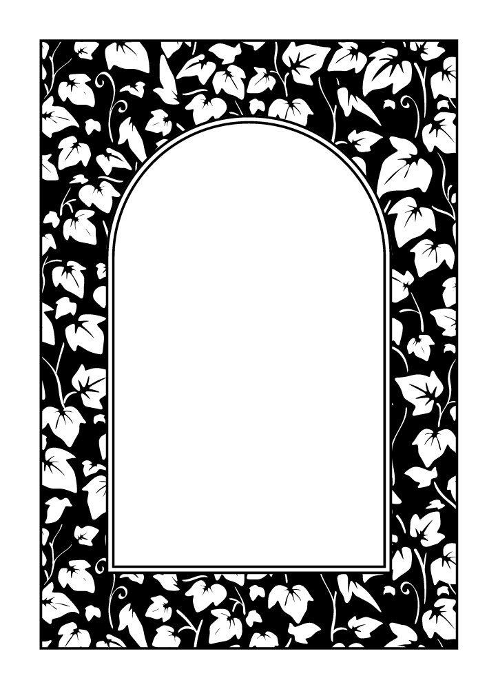 【印刷用高解像度】総柄フレームセットvol.1 ブドウ/ツタ/イチゴ/さくらんぼ