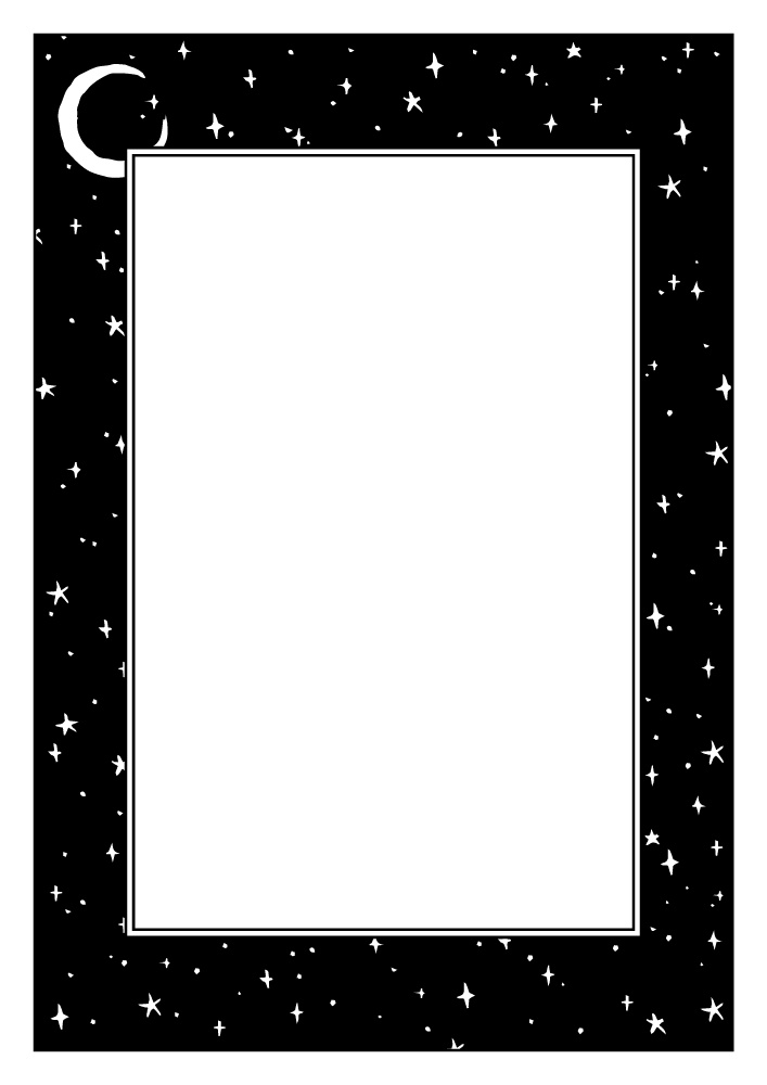 【印刷用高解像度】総柄フレームセットvol.2 十二星座/月/天の川/ボーダー