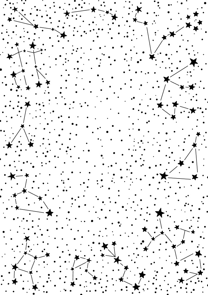 【印刷用高解像度】総柄フレームセットvol.2 十二星座/月/天の川/ボーダー