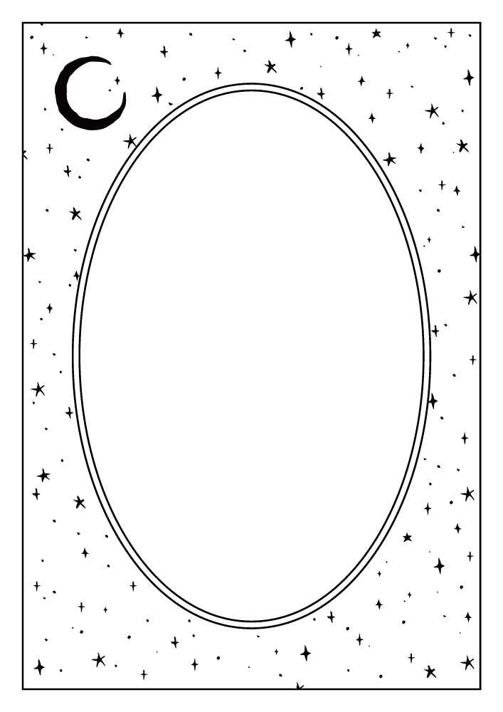 【印刷用高解像度】総柄フレームセットvol.2 十二星座/月/天の川/ボーダー