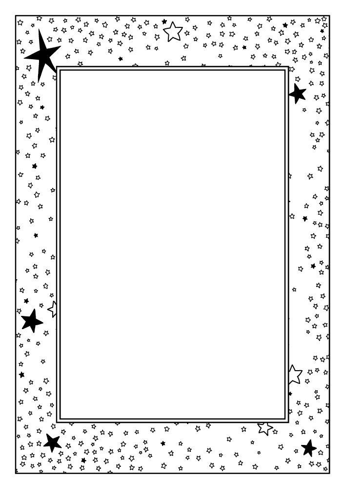 【印刷用高解像度】総柄フレームセットvol.2 十二星座/月/天の川/ボーダー