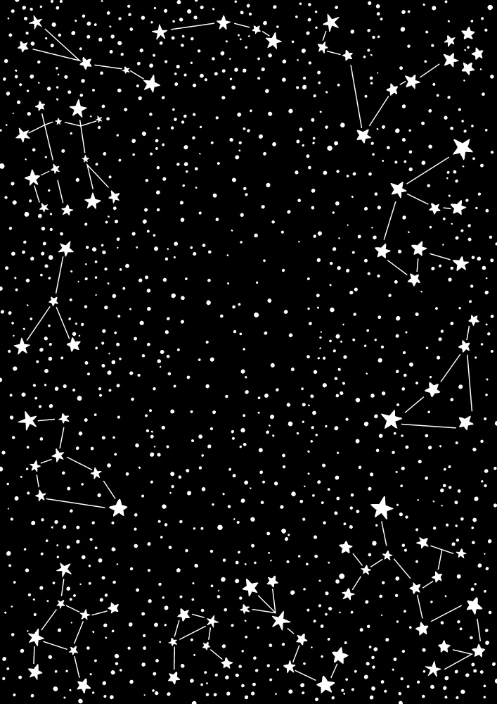 【印刷用高解像度】総柄フレームセットvol.2 十二星座/月/天の川/ボーダー