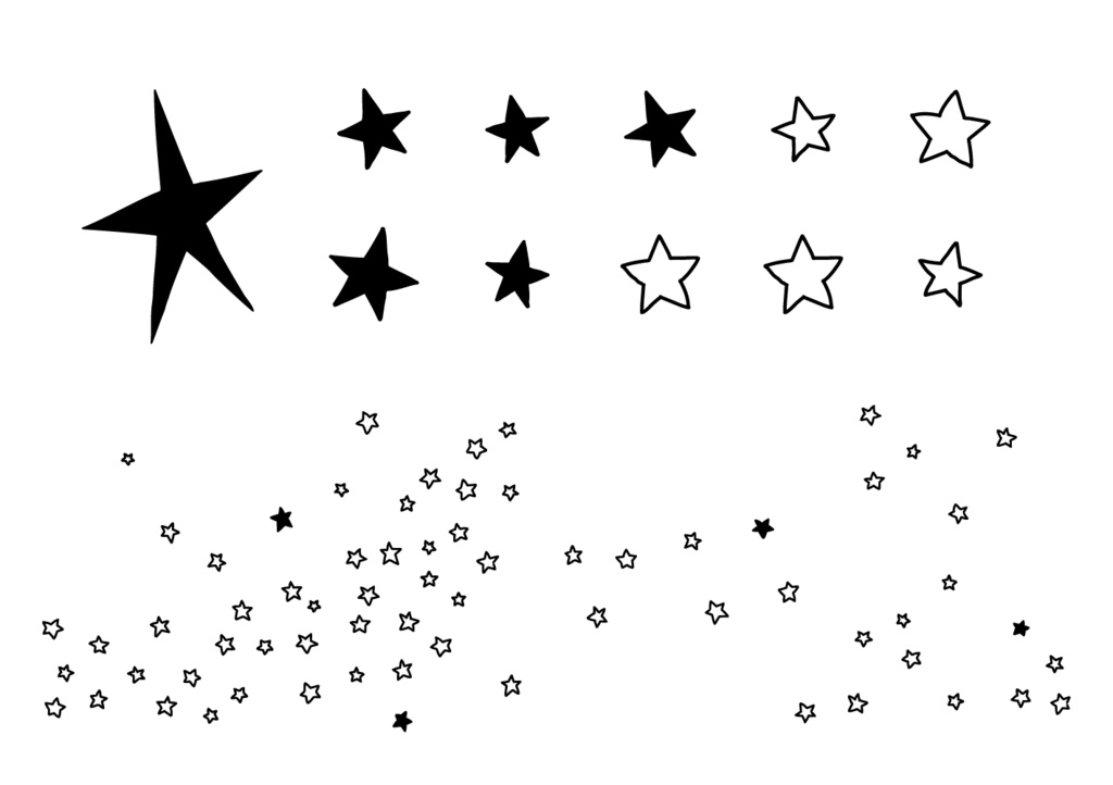 【印刷用高解像度】総柄フレームセットvol.2 十二星座/月/天の川/ボーダー