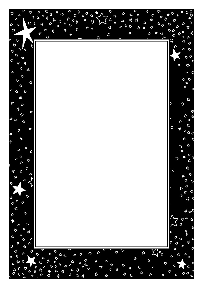 【印刷用高解像度】総柄フレームセットvol.2 十二星座/月/天の川/ボーダー