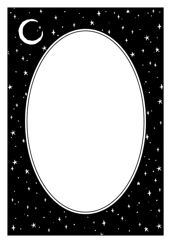 【印刷用高解像度】総柄フレームセットvol.2 十二星座/月/天の川/ボーダー