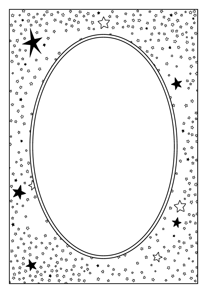 【印刷用高解像度】総柄フレームセットvol.2 十二星座/月/天の川/ボーダー