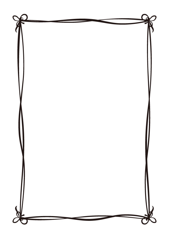 【印刷用高解像度】リボンのシンプルな枠素材集