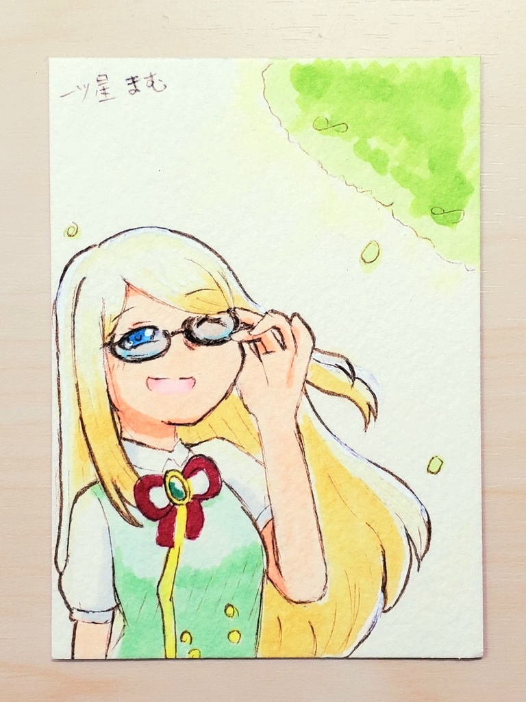手描きイラストカード　和音(女子)