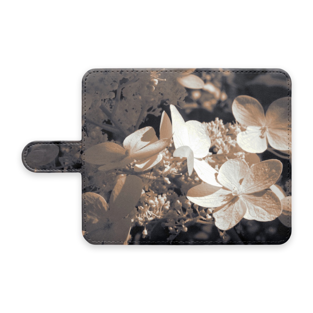 紫陽花手帳型Androidケース