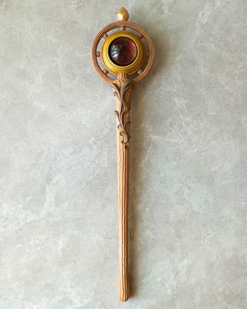 約28cm！✨色が変わる大きな魔石の魔法の杖【はじまりの杖（大）】