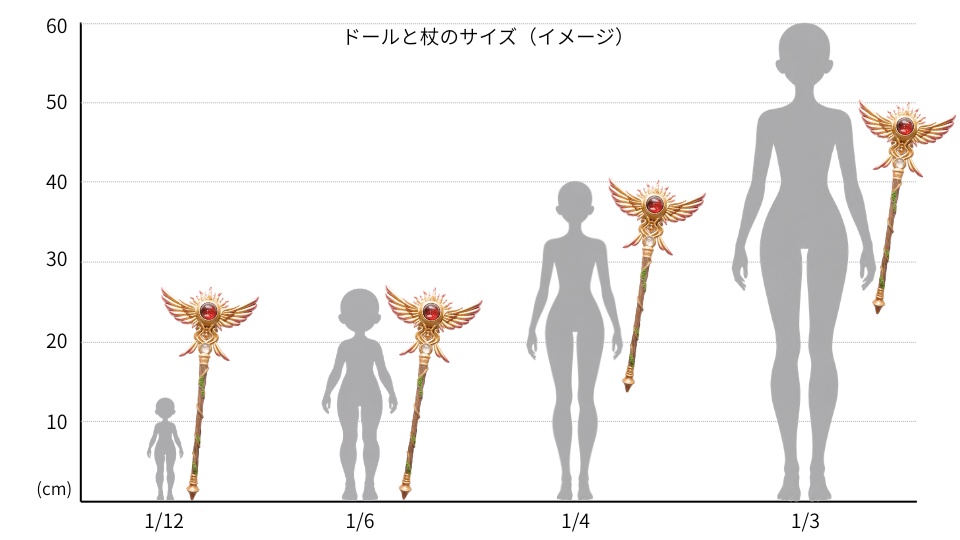 約27cm！✨存在感バツグンの太陽と翼の魔法の杖【太陽の杖（大）】