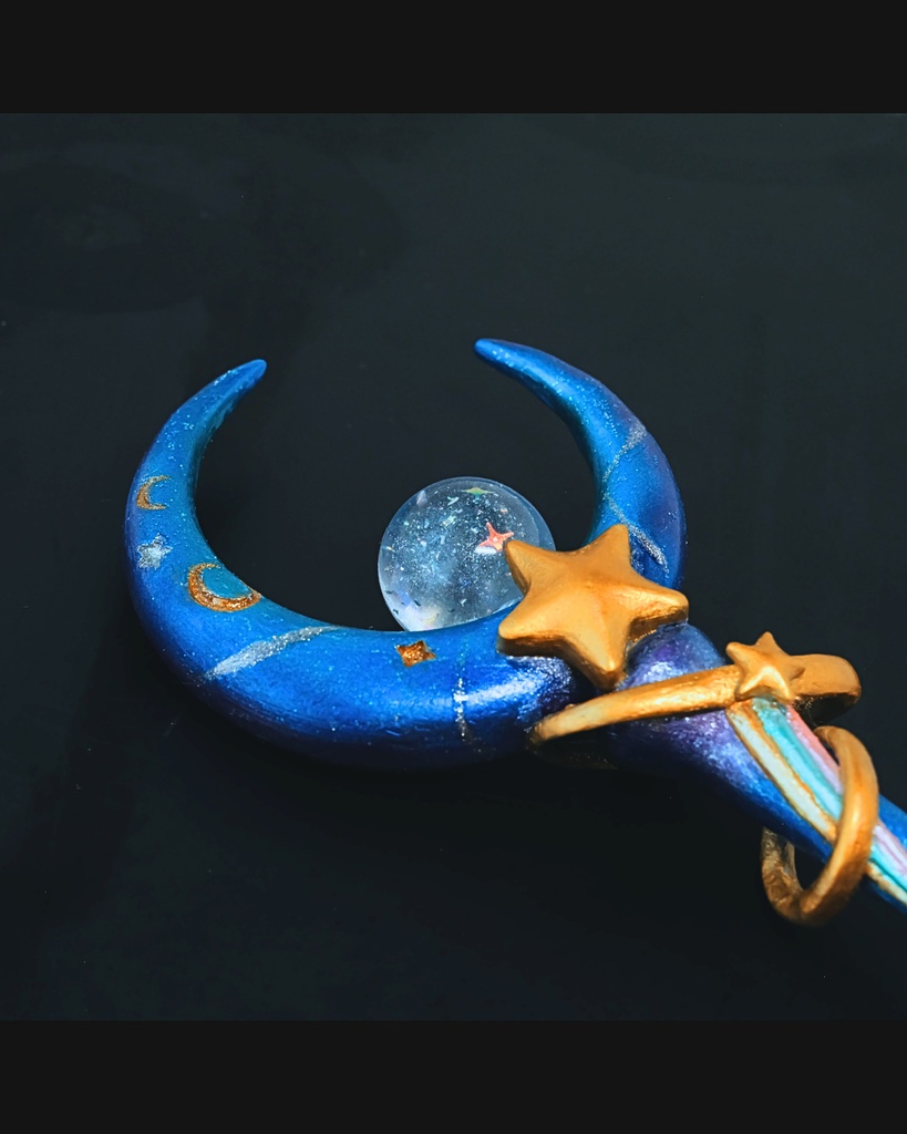 キラキラ魔法少女系🌙月明かりで穢れを浄化する魔法の杖【三日月の杖】