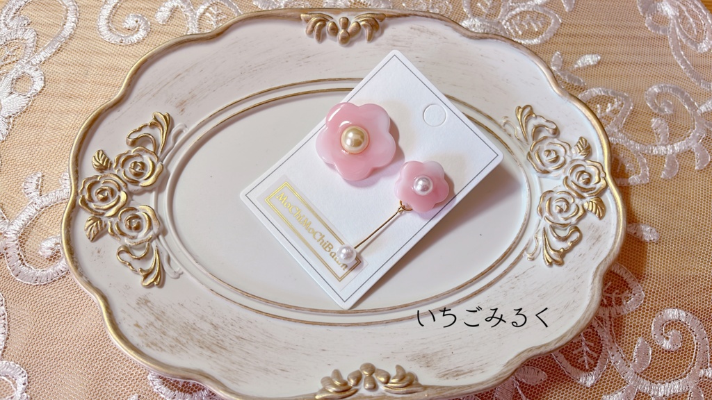 【匿名通販】お花イヤリング