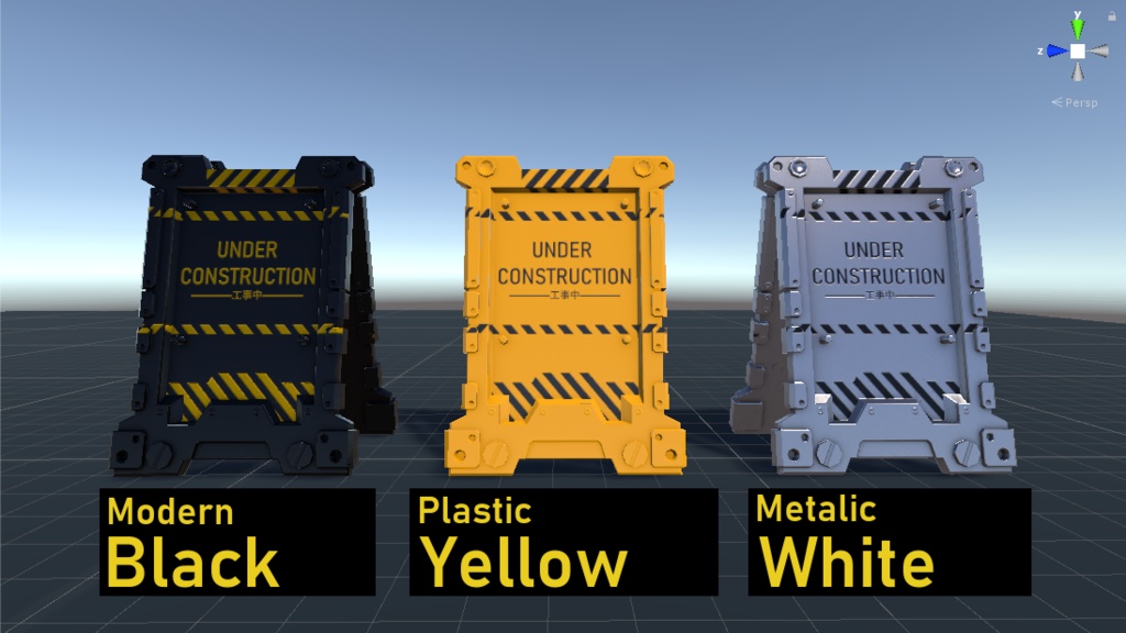 SF風 工事中の看板 (立て看板 / フロアスタンド / サインスタンド)