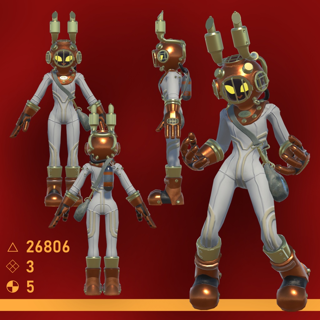 【VRChat想定】Diving Suit K.Foster 潜水服 K.Foster