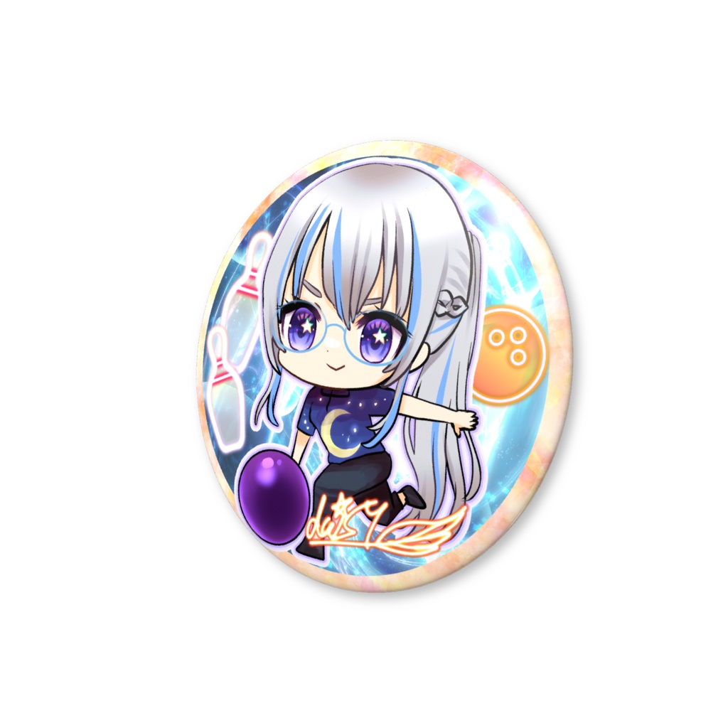 【でいじー師匠】缶バッジ(ボウリング)バリュー版