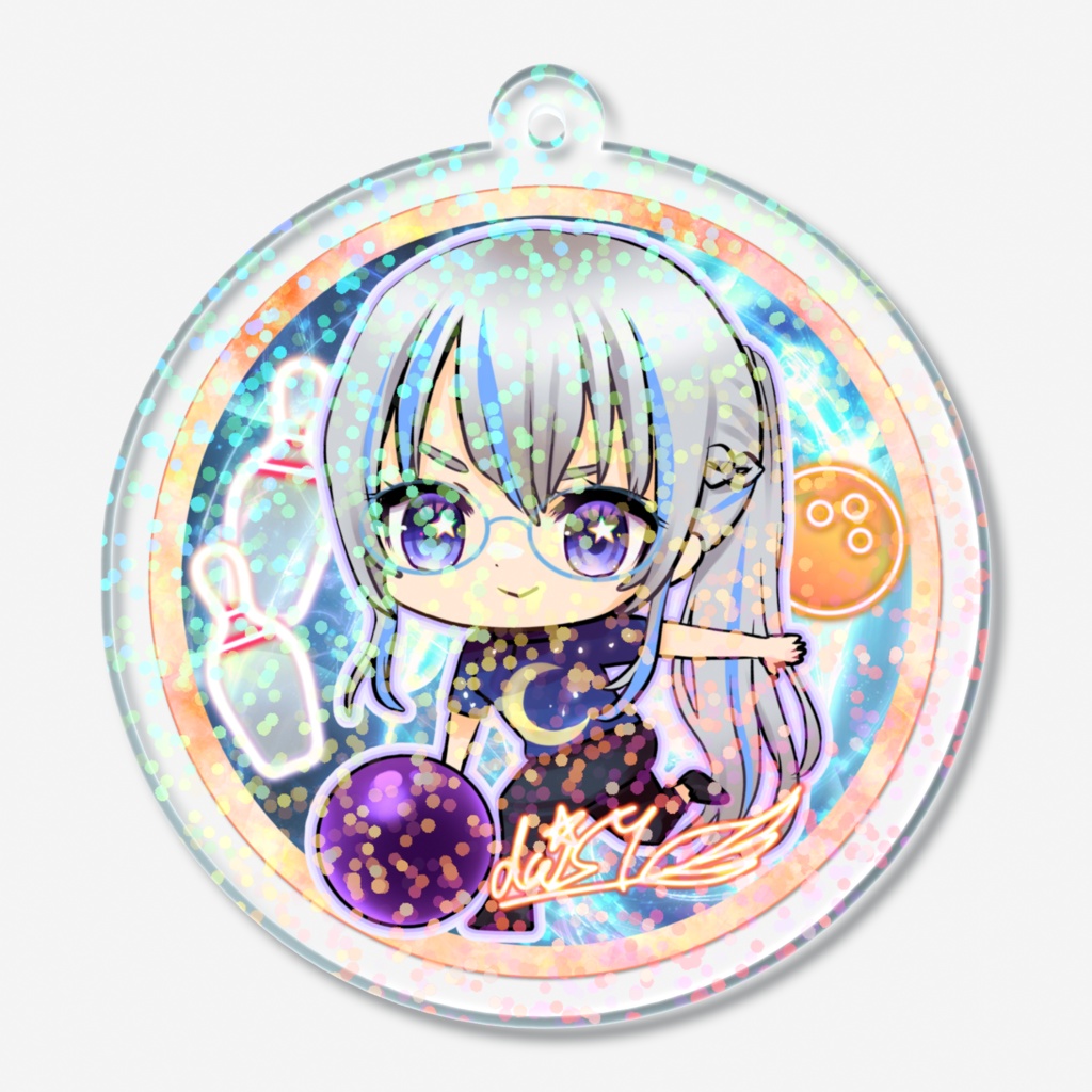 【でいじー師匠】ホログラムアクリルキーホルダー(ボウリング)