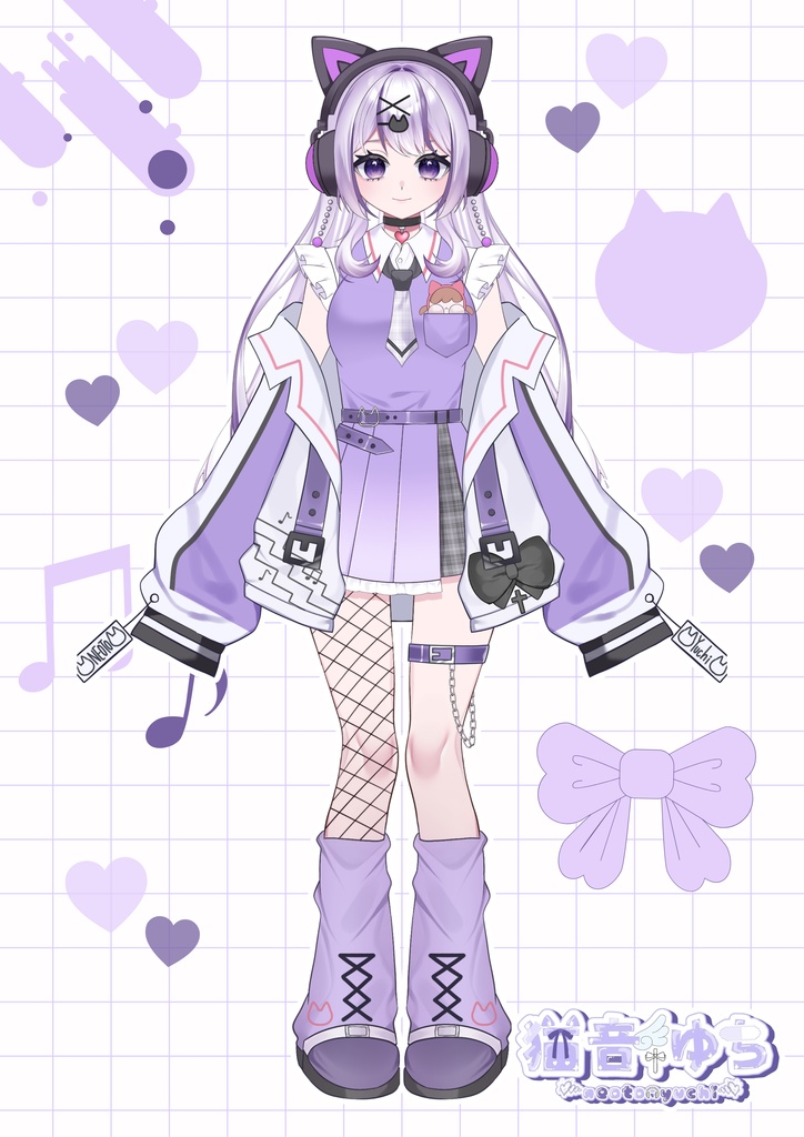 中学生VTuber「猫音ゆち」A4クリアファイル2枚セット(新旧モデル)