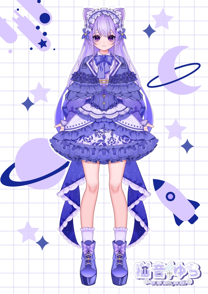 中学生VTuber「猫音ゆち」A4クリアファイル2枚セット(新旧モデル)