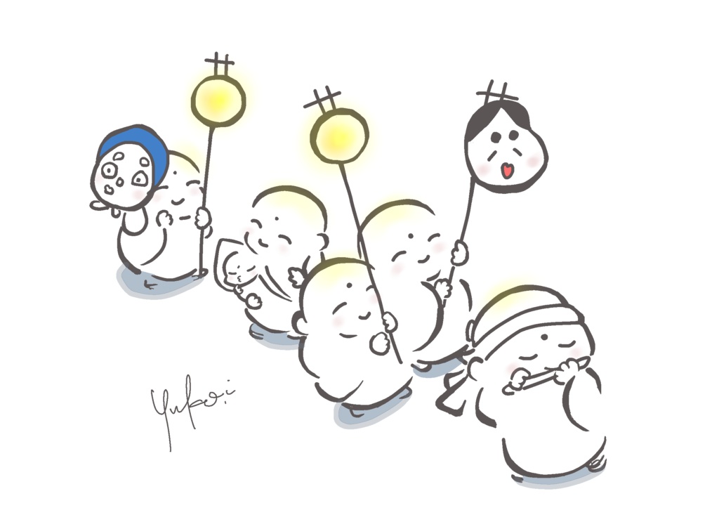 手帳型Androidケース✴︎お地蔵様の秋祭り✴︎オリジナルイラスト