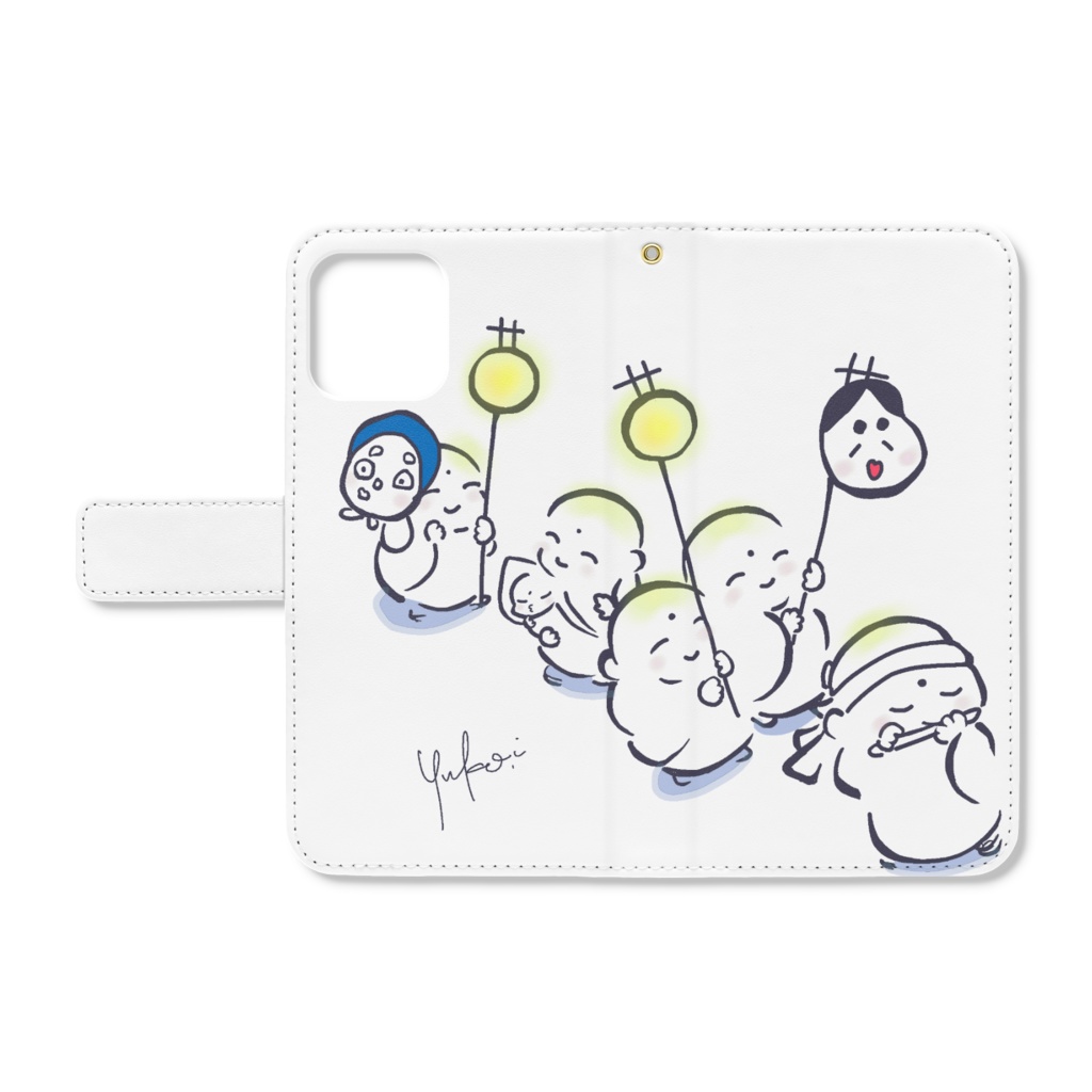 手帳型iPhone12/12proケース✴︎お地蔵様のお祭り✴︎オリジナルイラスト