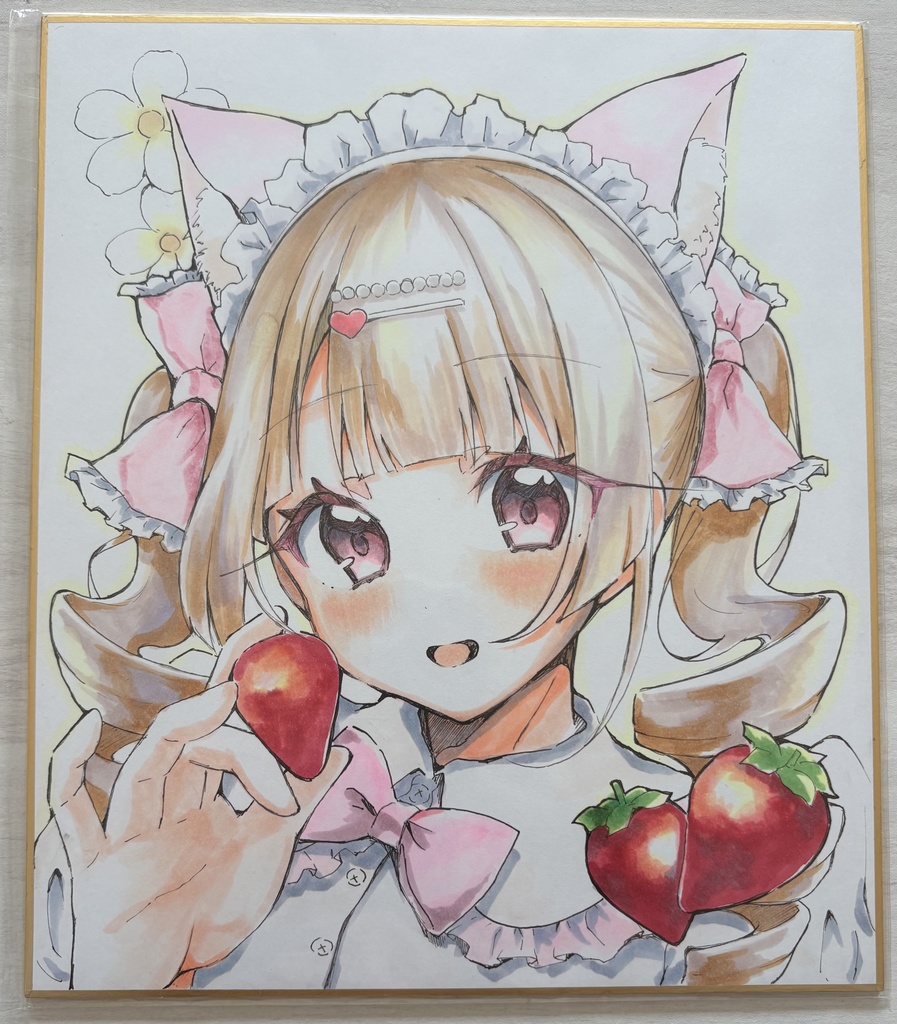 直筆色紙M 「いちごちゃん」