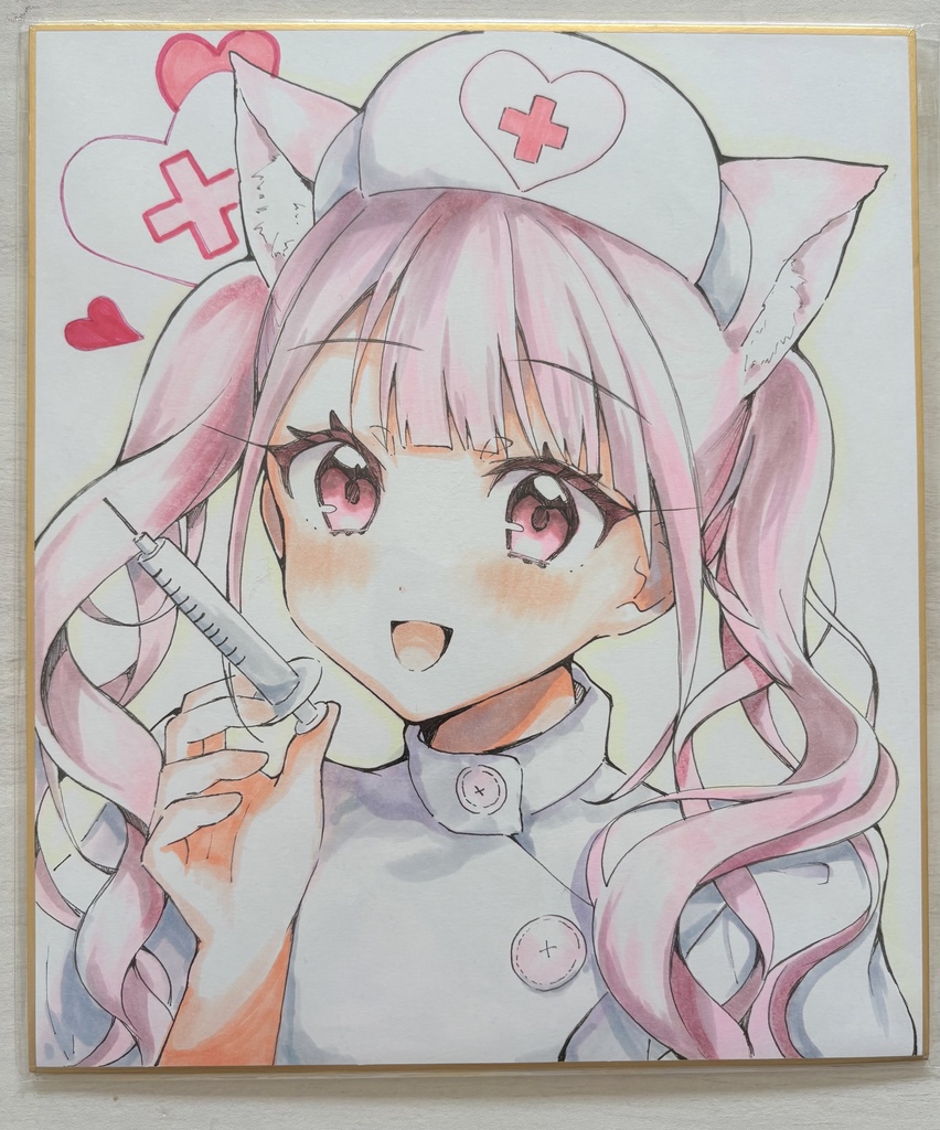 直筆色紙M 「みくる猫ナース」