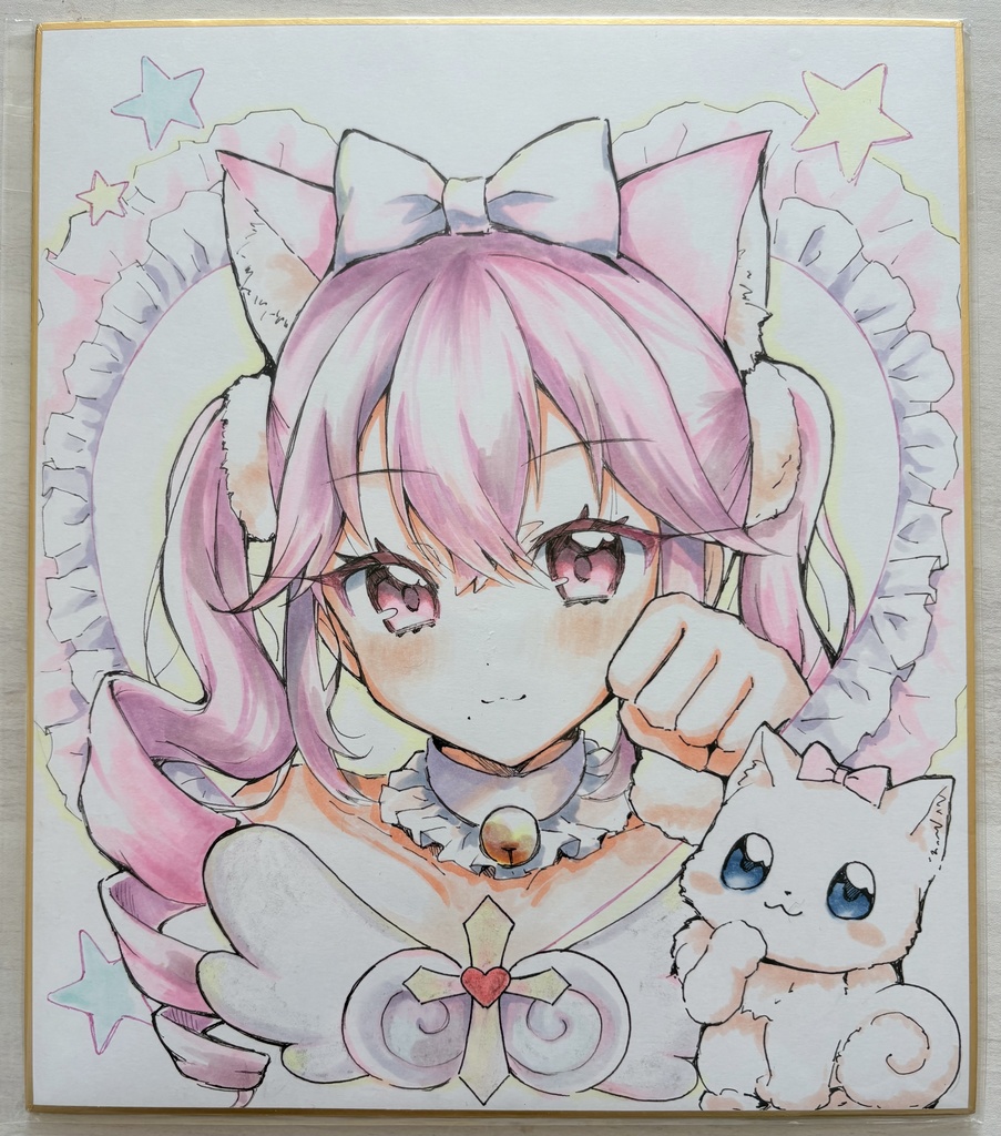 直筆色紙M 「にゃんにゃんあずさ」