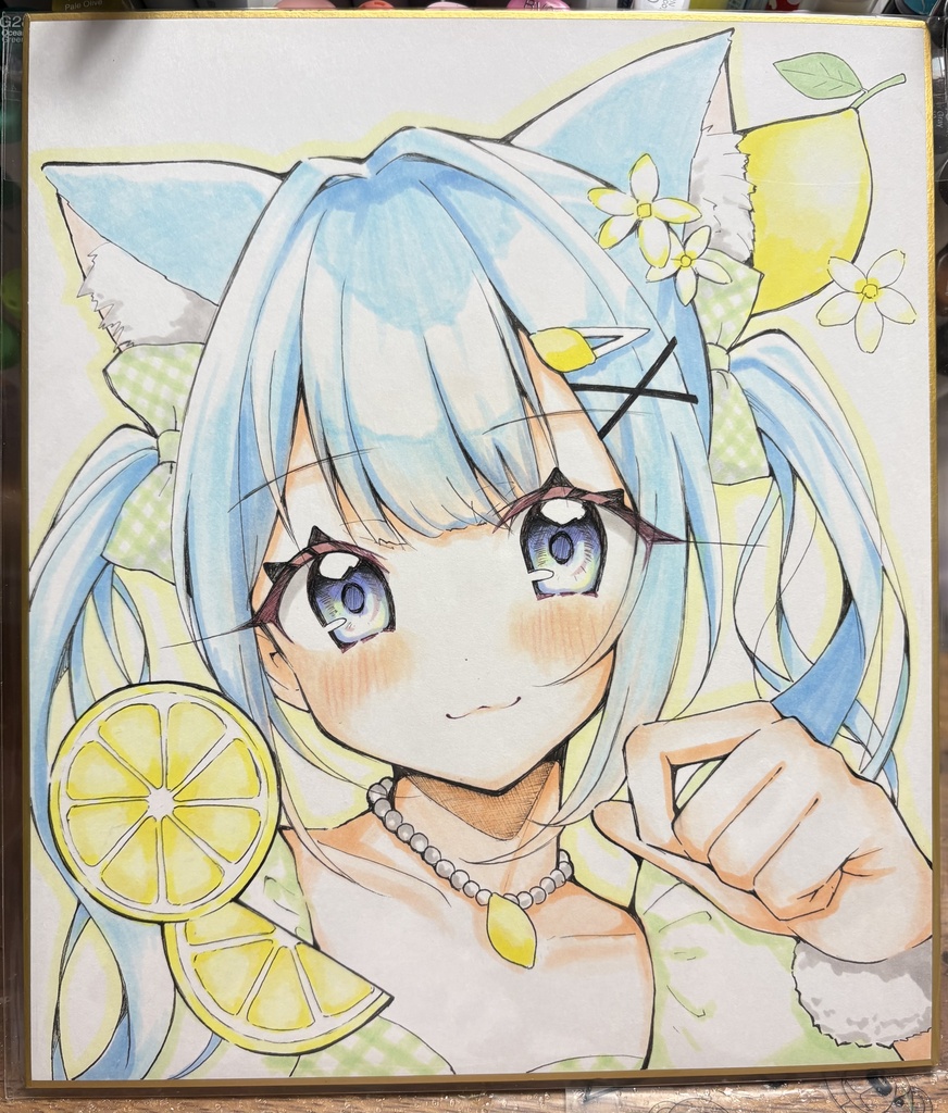 直筆色紙M 「レモン🍋 .*゜」